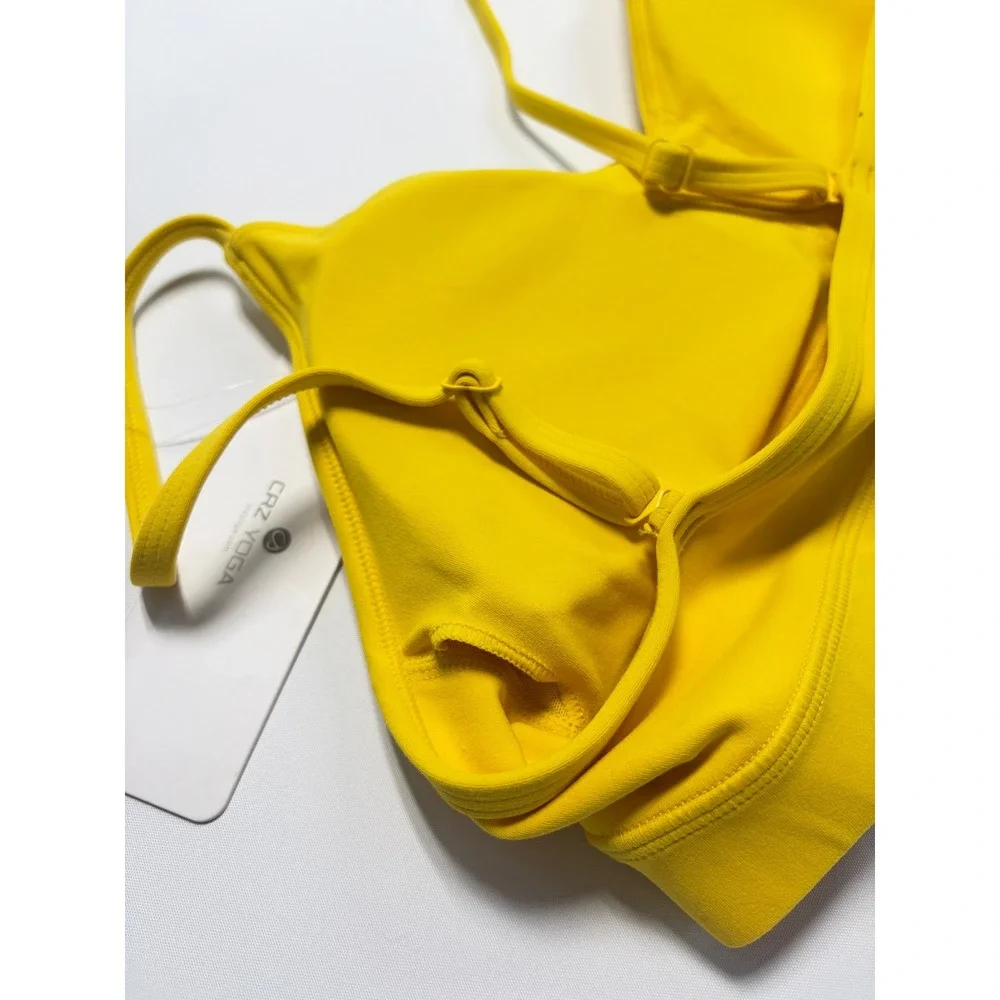 CRZ YOGA Butterluxe Yoga Sports Bra High Visibility Yellow Size M 8/10 NWT